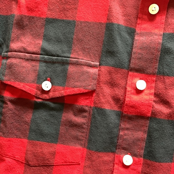 Mens Untuck It red and gray buffalo plaid flannel button down shirt size large - Picture 4 of 7